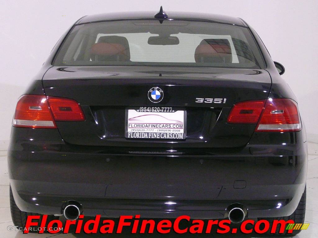2007 3 Series 335i Coupe - Black Sapphire Metallic / Coral Red/Black photo #6