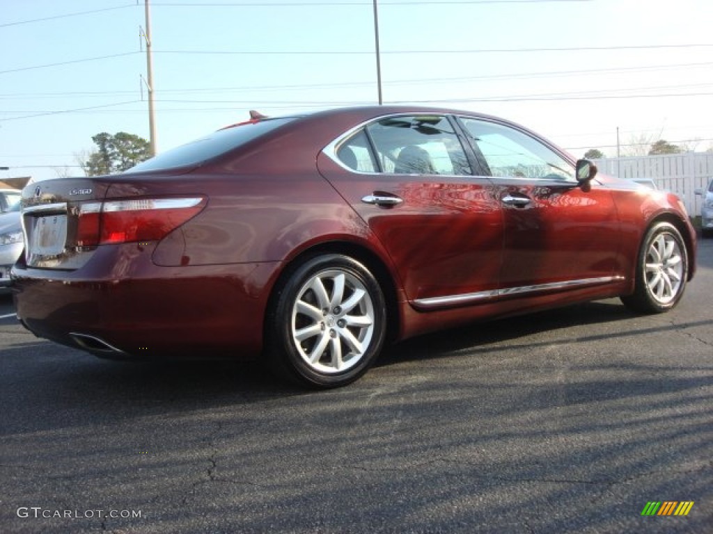 2008 LS 460 - Noble Spinel Red Mica / Black photo #4