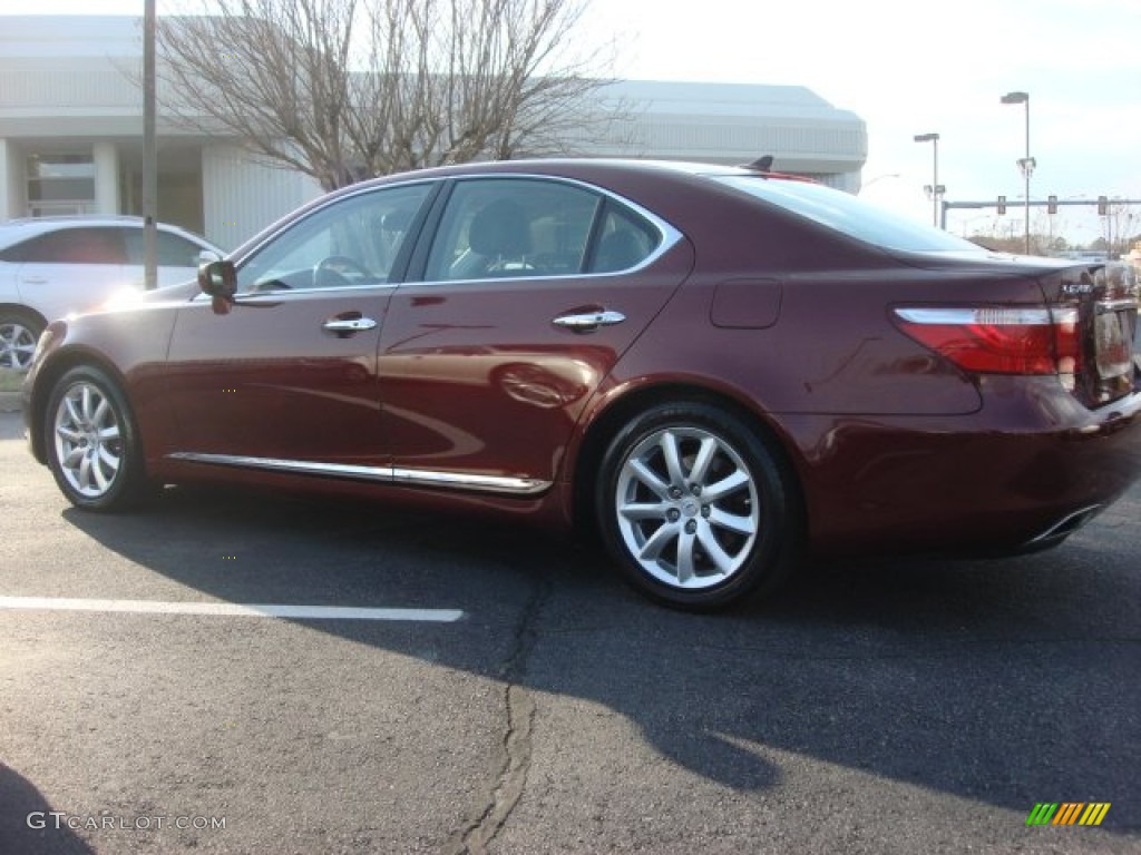 2008 LS 460 - Noble Spinel Red Mica / Black photo #5