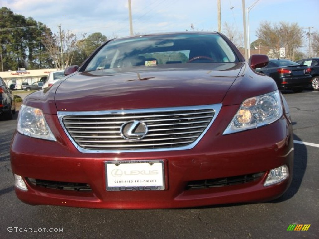 2008 LS 460 - Noble Spinel Red Mica / Black photo #8