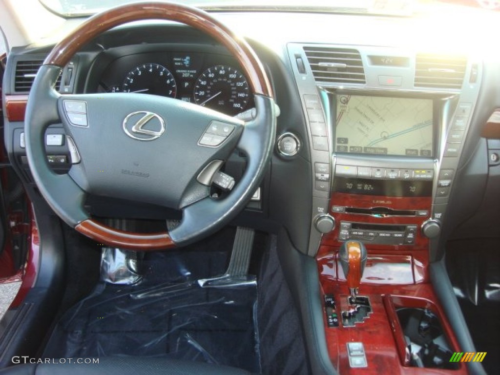 2008 LS 460 - Noble Spinel Red Mica / Black photo #13