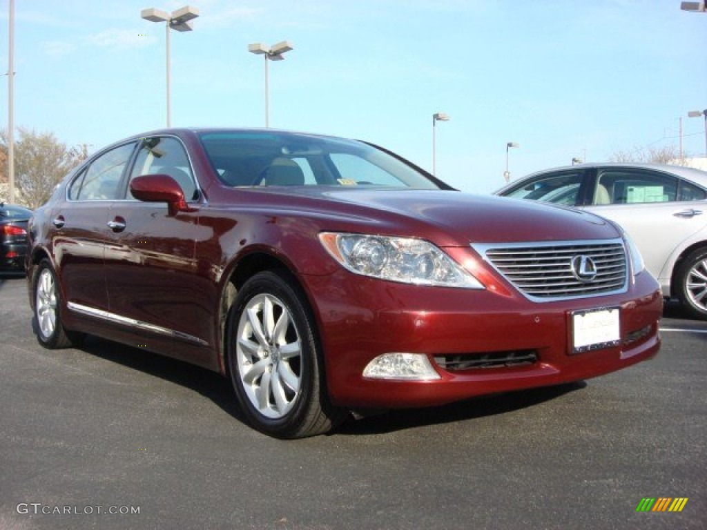 2009 LS 460 L AWD - Noble Spinel Red Mica / Cashmere Beige photo #1