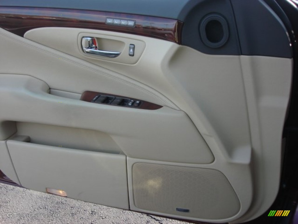 2009 LS 460 L AWD - Noble Spinel Red Mica / Cashmere Beige photo #17