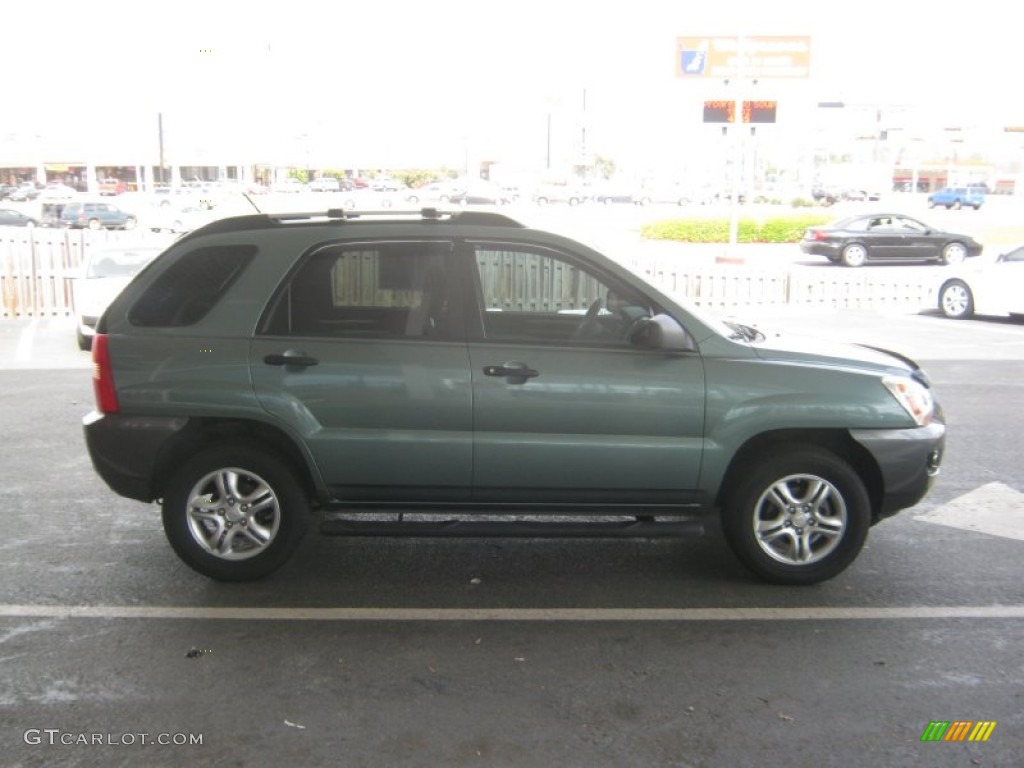 2008 Sportage LX V6 - Royal Jade Green Metallic / Black photo #6