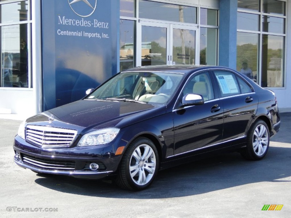 2009 C 300 Luxury - Capri Blue Metallic / Almond/Mocha photo #1