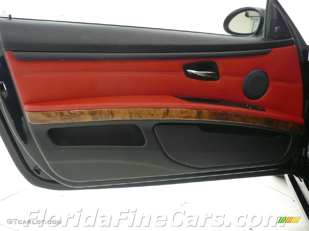 2007 3 Series 335i Coupe - Black Sapphire Metallic / Coral Red/Black photo #11