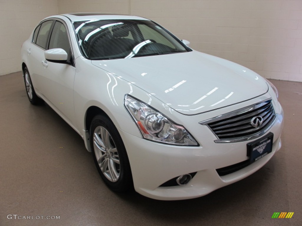 2010 G 37 x AWD Sedan - Moonlight White / Graphite photo #1