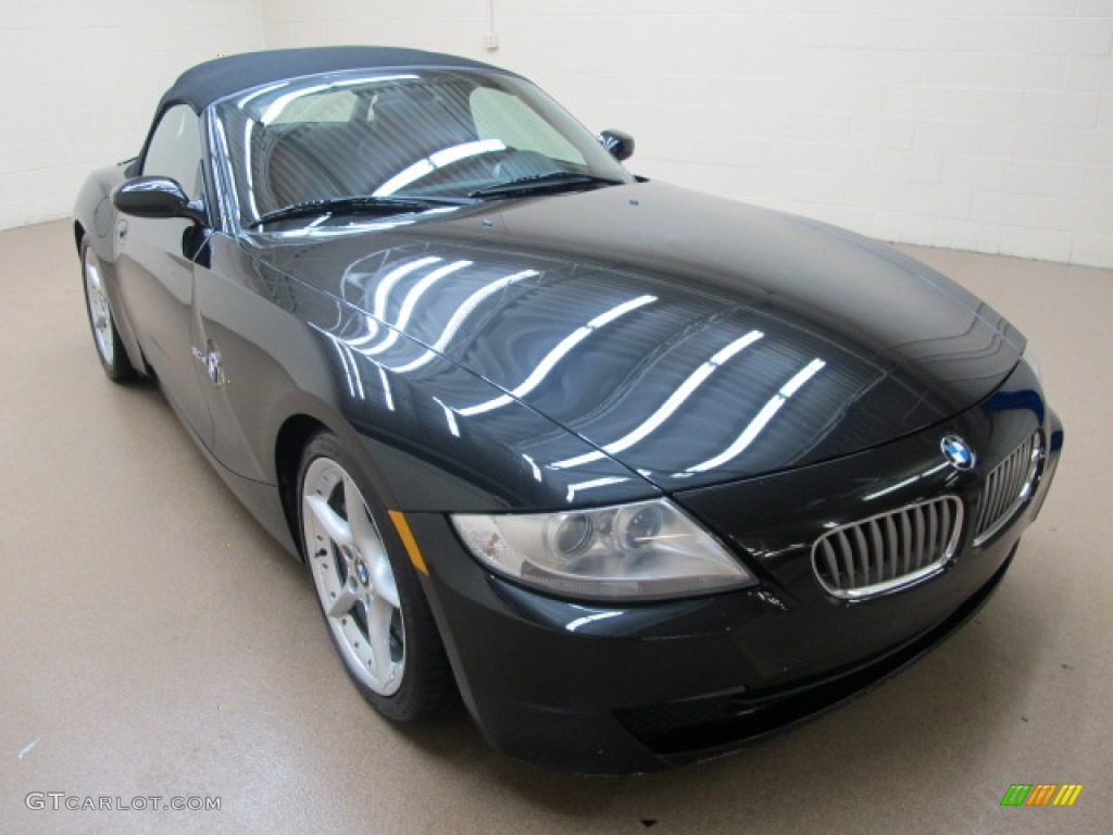 2006 Z4 3.0si Roadster - Black Sapphire Metallic / Dream Red photo #1