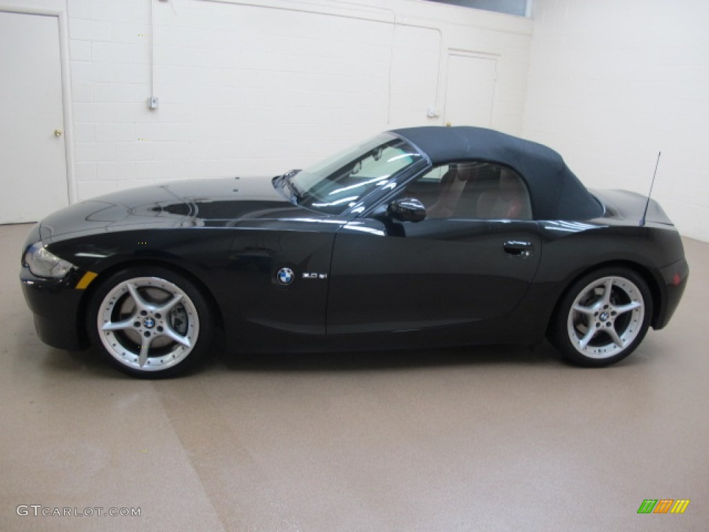 2006 Z4 3.0si Roadster - Black Sapphire Metallic / Dream Red photo #4