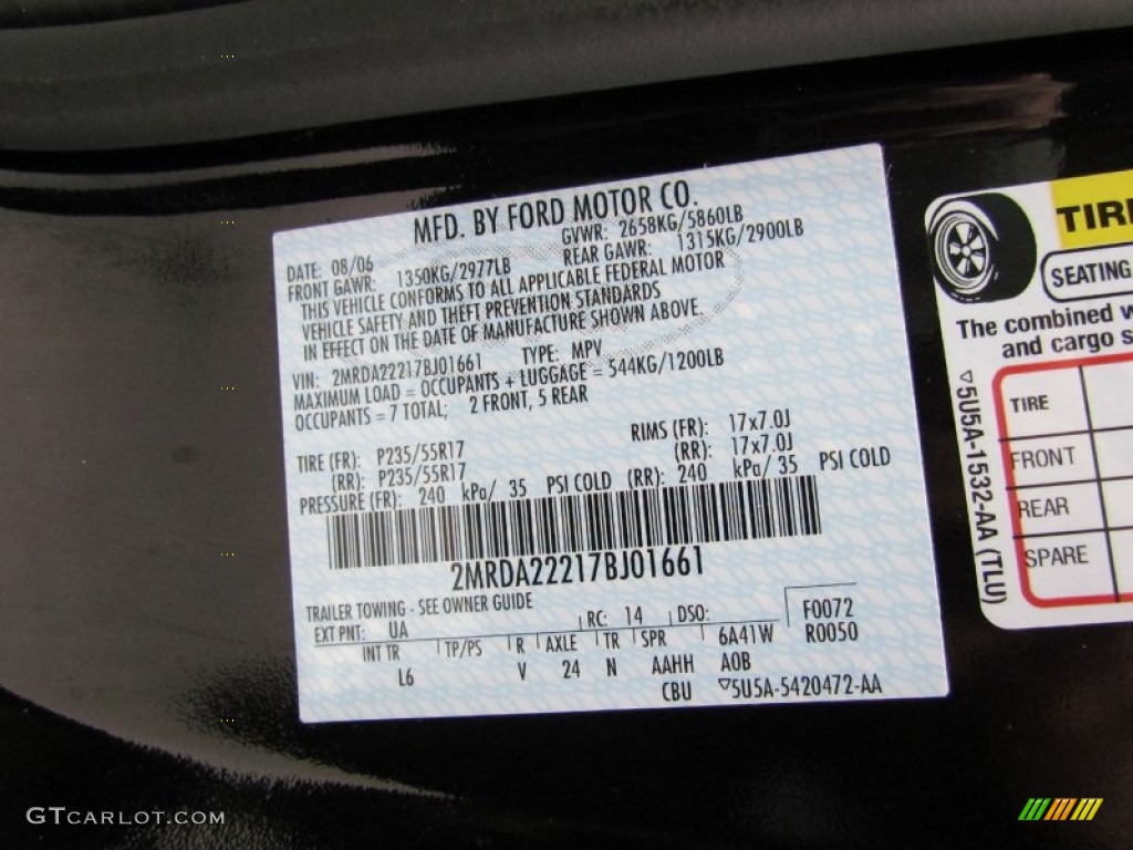 2007 Mercury Monterey Luxury Color Code Photos