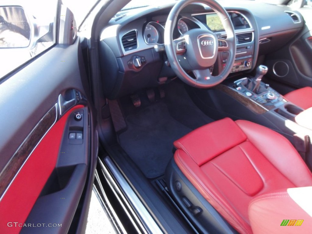 Black/Magma Red Silk Nappa Leather Interior 2011 Audi S5 4.2 FSI quattro Coupe Photo #62472958