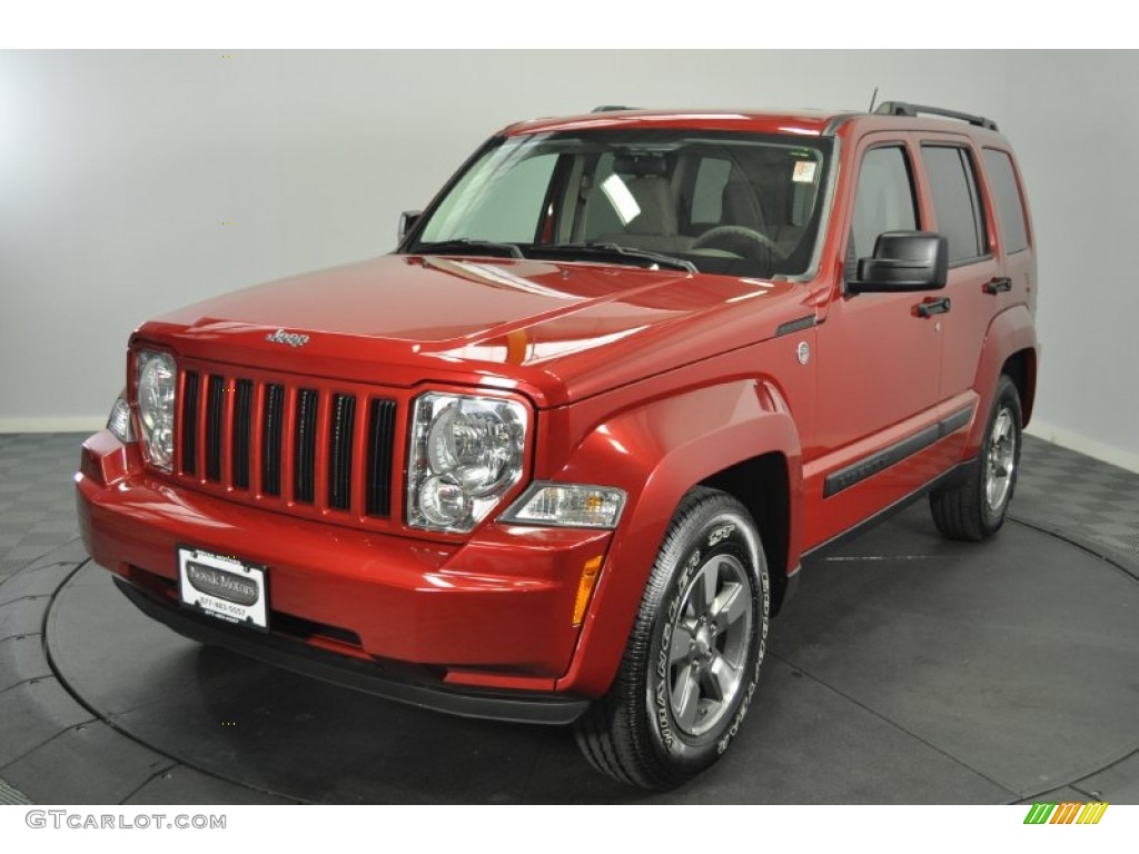 2008 Liberty Sport 4x4 - Inferno Red Crystal Pearl / Pastel Pebble Beige photo #1
