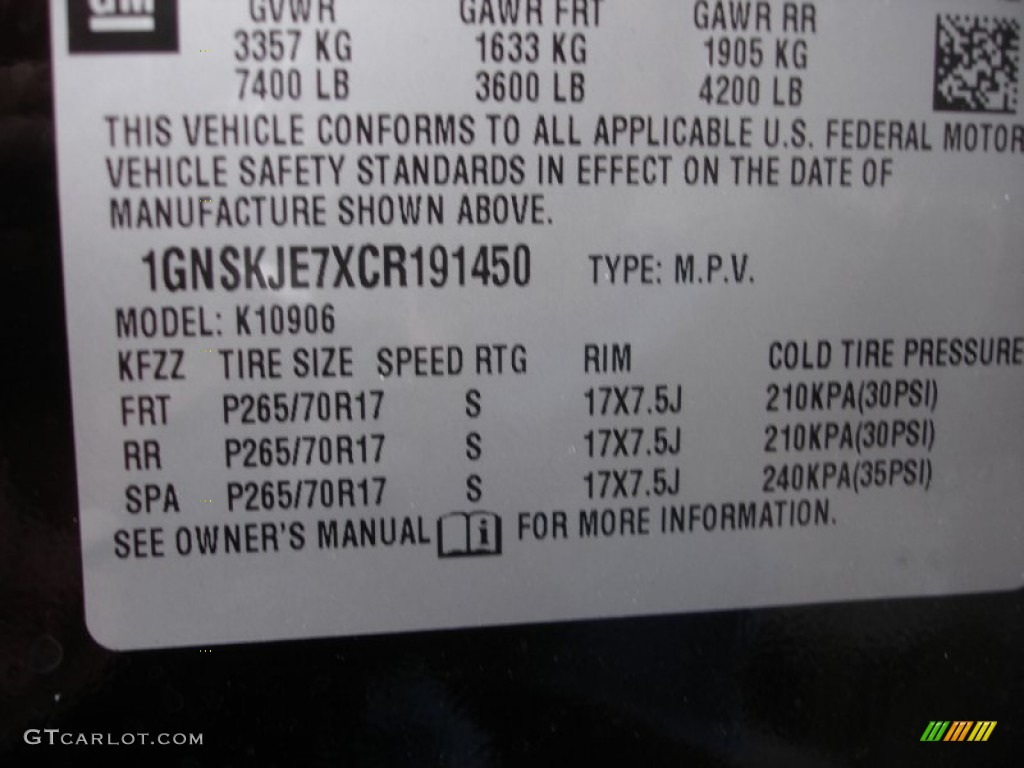 2012 Suburban LT 4x4 - Black / Light Titanium/Dark Titanium photo #15