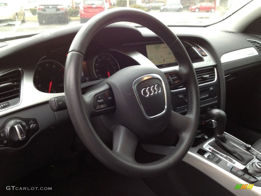 2009 Audi A4 2.0T quattro Avant Black Steering Wheel Photo #62475730