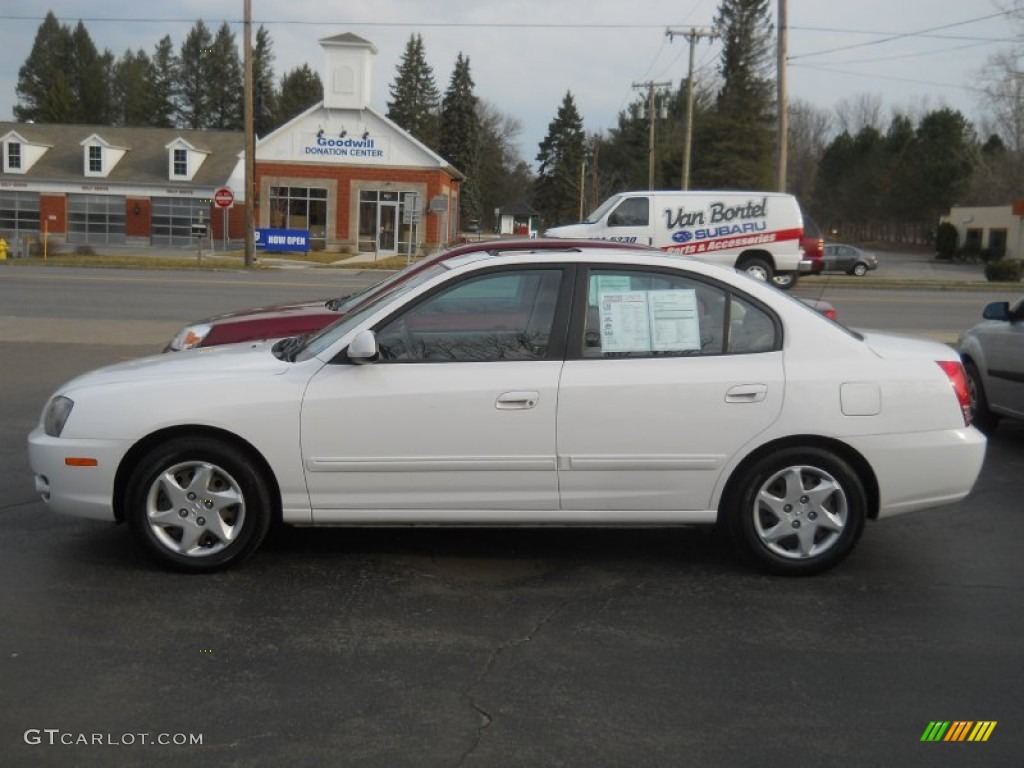 2004 Elantra GLS Sedan - Nordic White / Beige photo #12