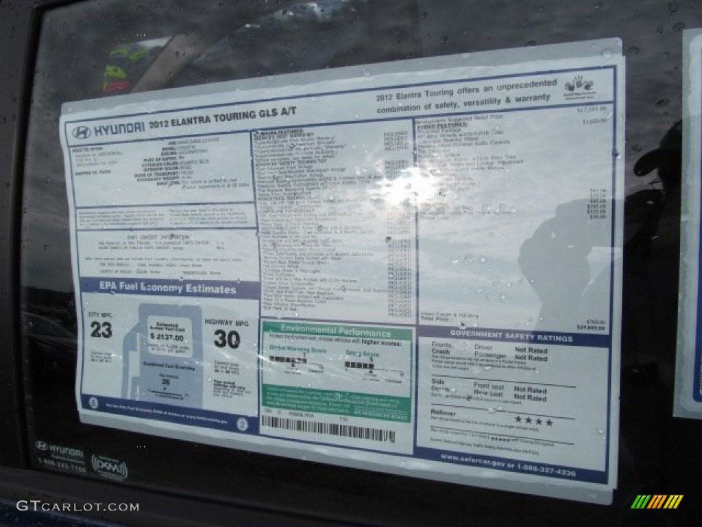 2012 Elantra GLS Touring - Indigo Night Blue / Beige photo #4