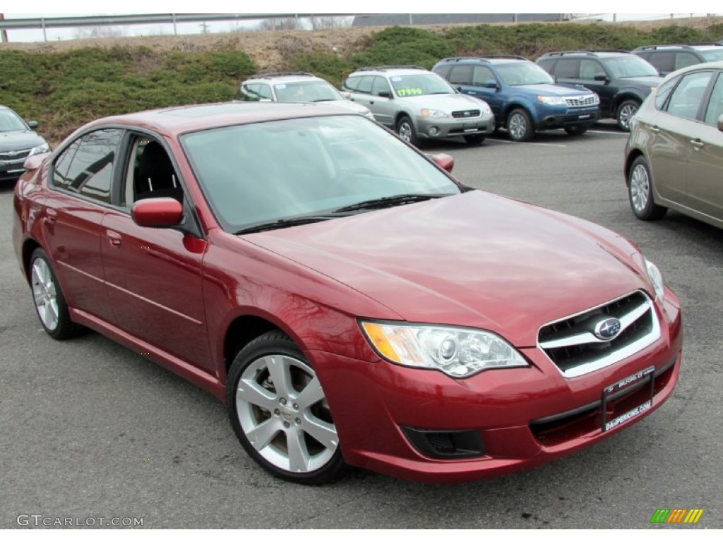 2009 Legacy 3.0R - Ruby Red Pearl / Off Black photo #3