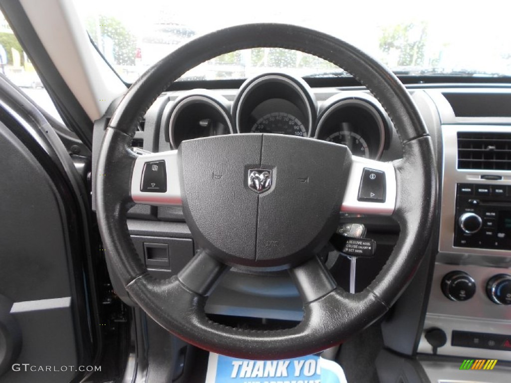 2007 Dodge Nitro R/T Dark Slate Gray/Red Steering Wheel Photo #62480965