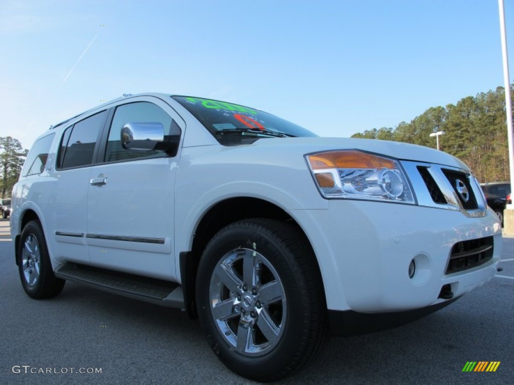 2012 Armada Platinum - Blizzard White / Almond photo #7