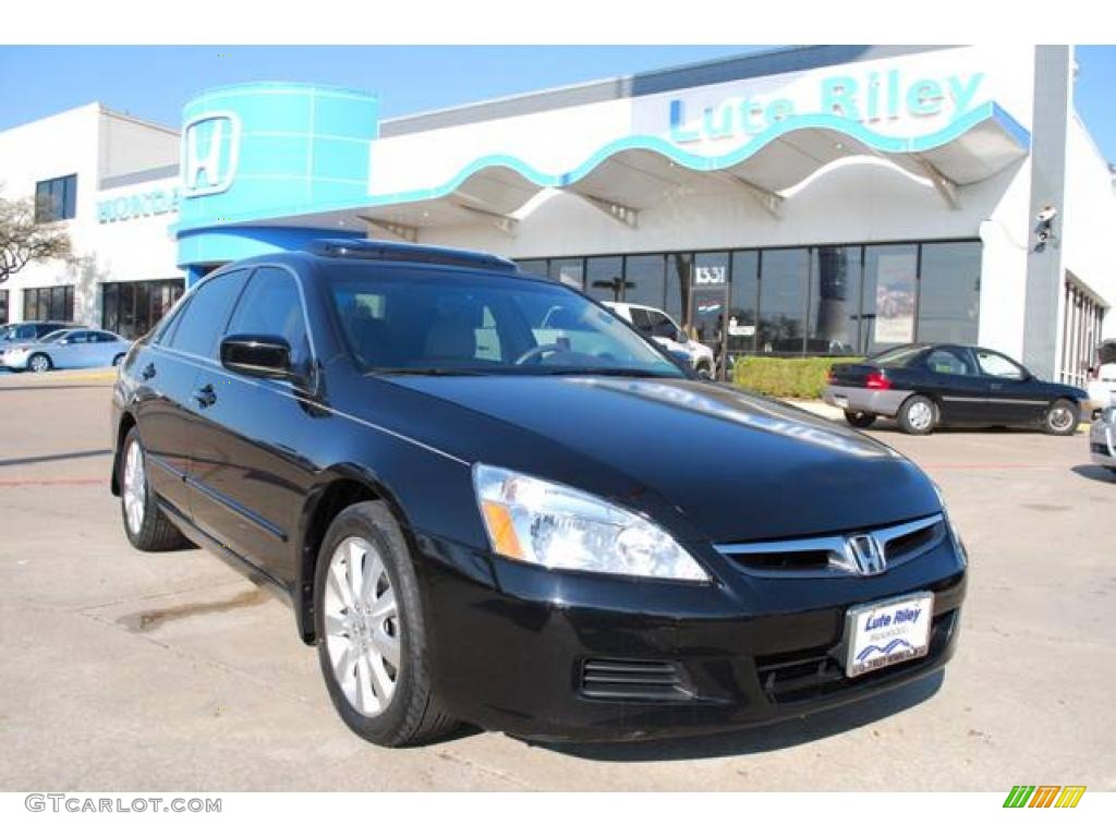 2007 Accord EX-L V6 Sedan - Nighthawk Black Pearl / Ivory photo #1
