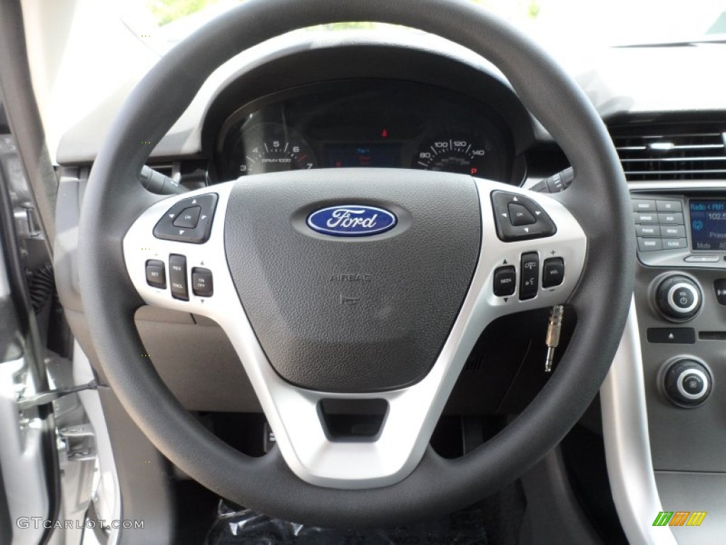 2013 Ford Edge SE Charcoal Black Steering Wheel Photo #62489719