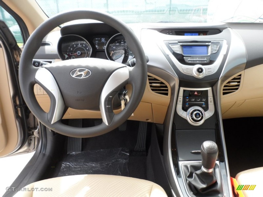 2012 Elantra GLS - Desert Bronze / Beige photo #25