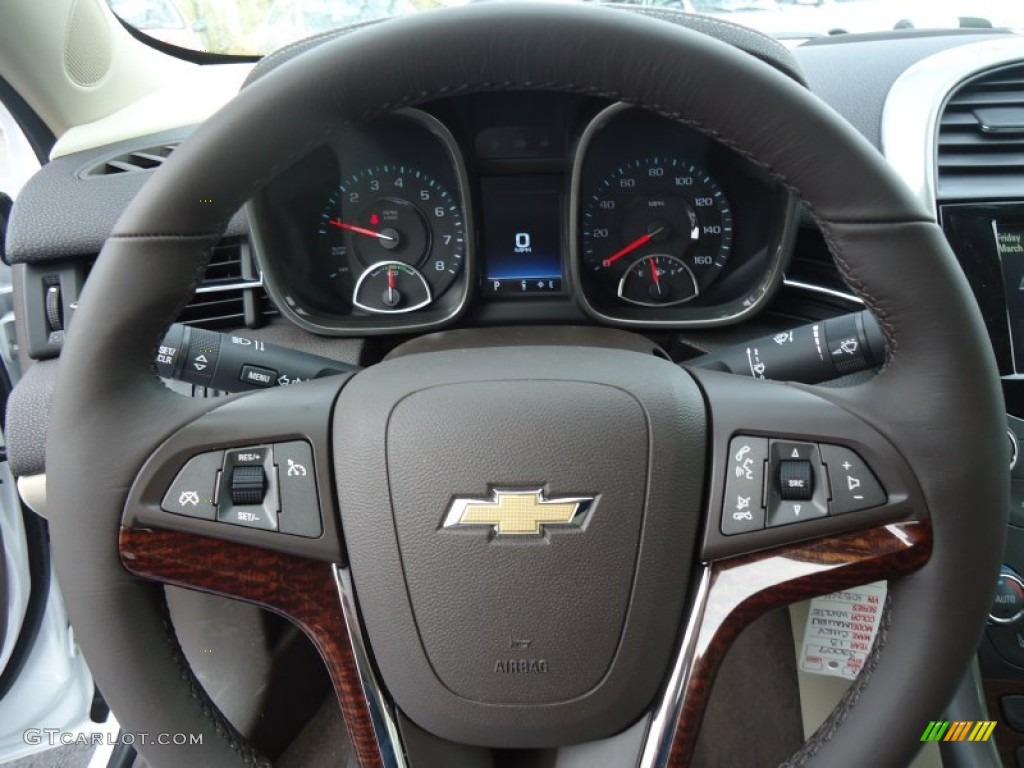 2013 Chevrolet Malibu ECO Cocoa/Light Neutral Steering Wheel Photo #62490439