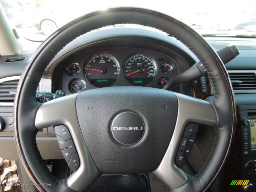 2012 GMC Yukon Denali Ebony Steering Wheel Photo #62493180