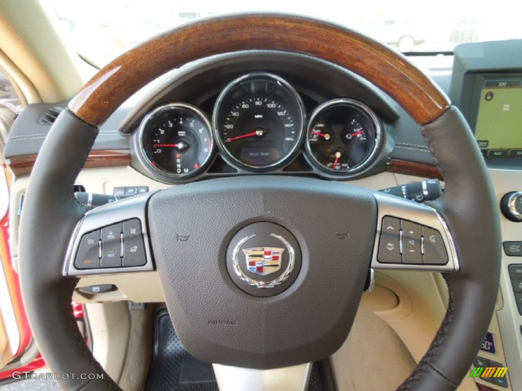 2012 Cadillac CTS 3.6 Sedan Cashmere/Cocoa Steering Wheel Photo #62494713