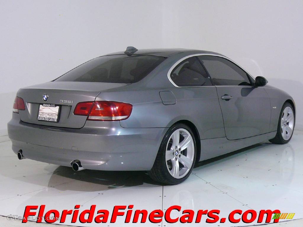 2007 3 Series 335i Coupe - Space Gray Metallic / Coral Red/Black photo #2