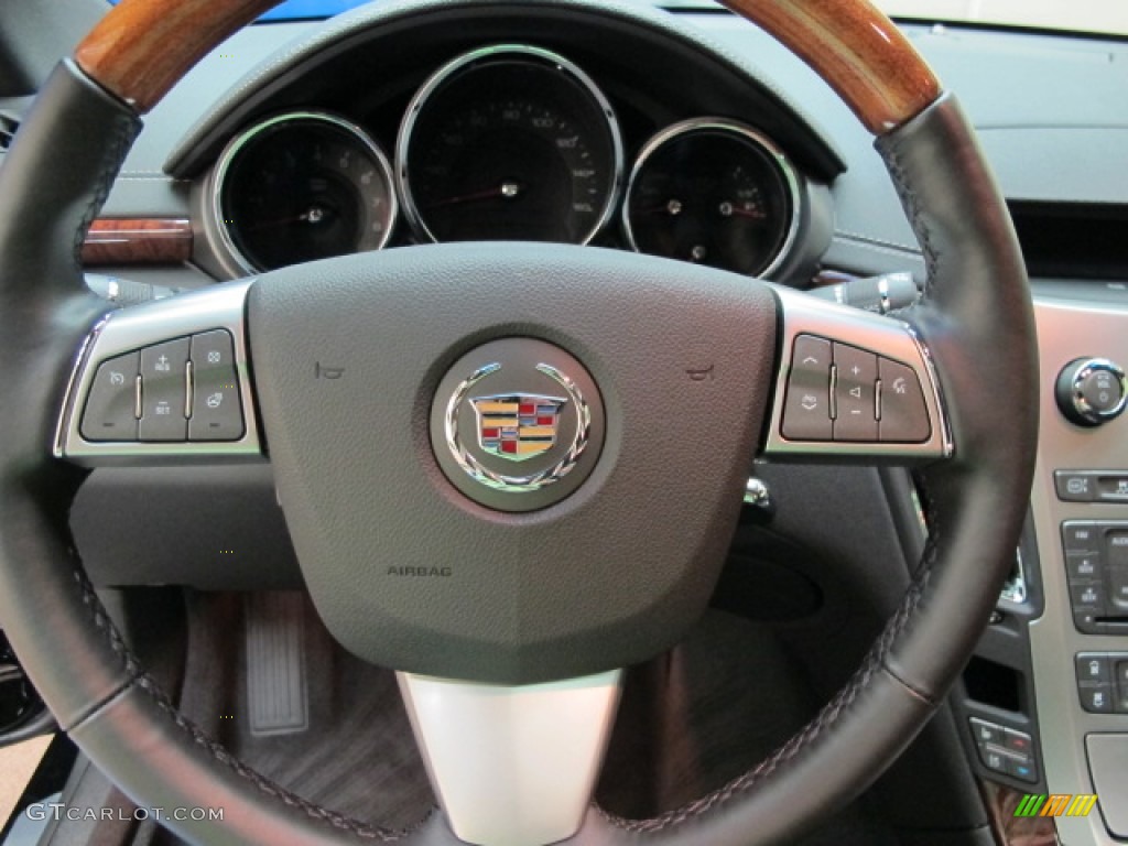 2012 Cadillac CTS 4 AWD Coupe Ebony/Ebony Steering Wheel Photo #62501369