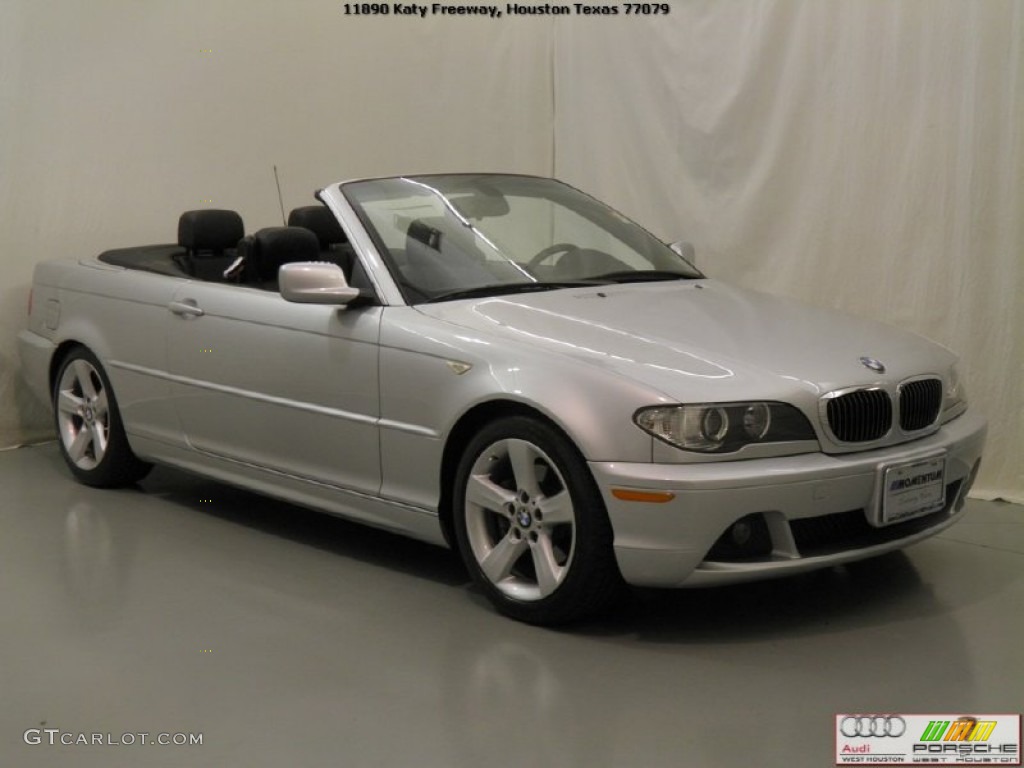 2005 3 Series 325i Convertible - Titanium Silver Metallic / Black photo #2