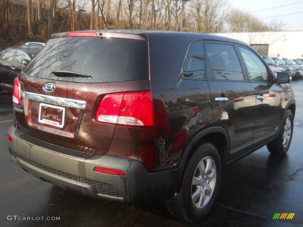 2011 Sorento LX AWD - Dark Cherry / Black photo #2