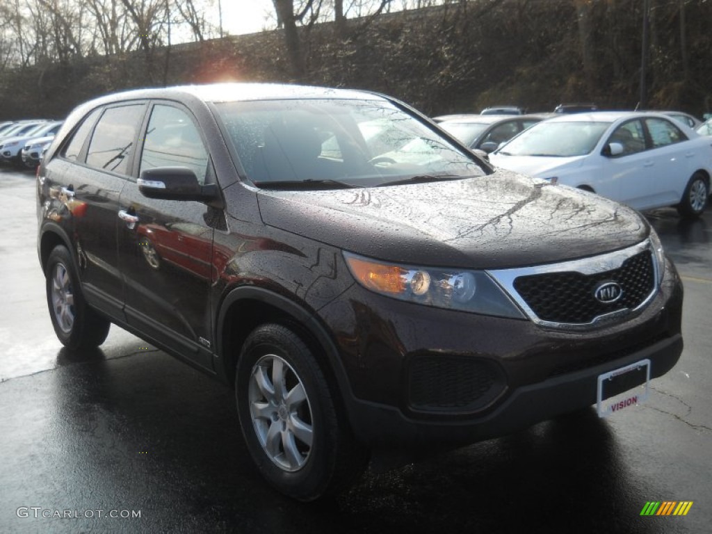 2011 Sorento LX AWD - Dark Cherry / Black photo #14