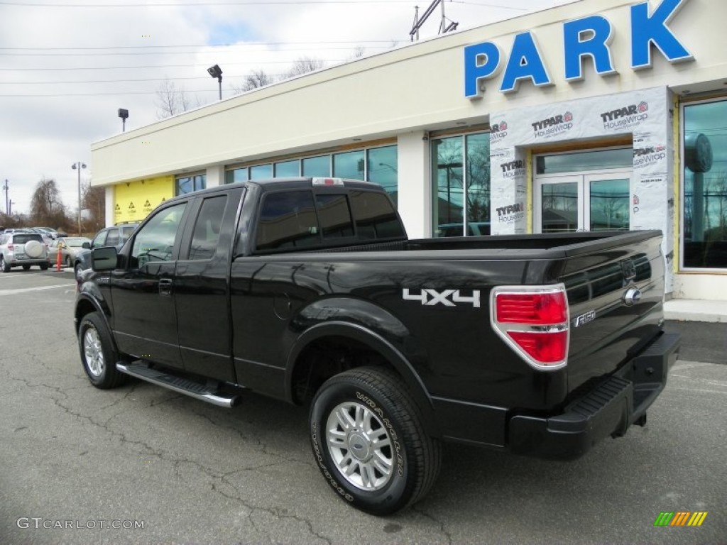 2010 F150 Lariat SuperCab 4x4 - Tuxedo Black / Black photo #4