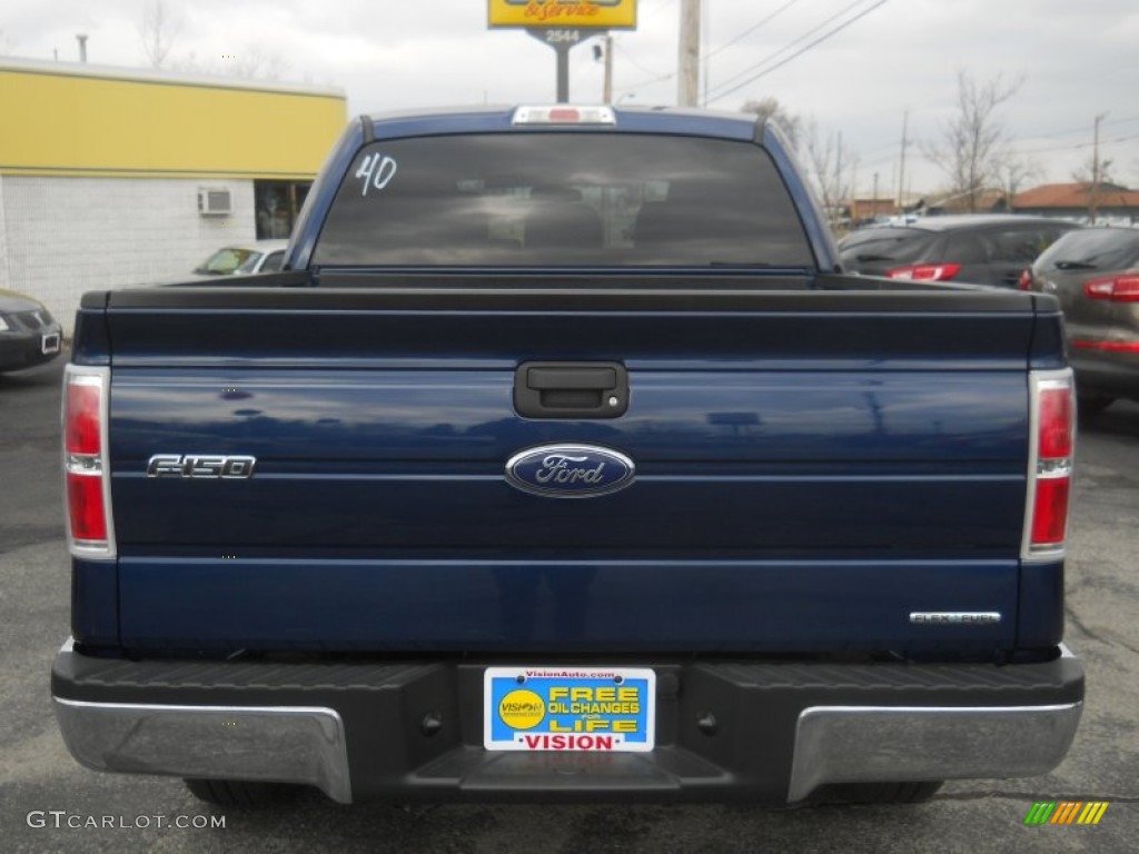 2011 F150 XLT SuperCrew 4x4 - Dark Blue Pearl Metallic / Steel Gray photo #14