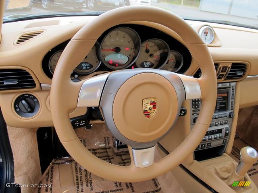 2006 Porsche 911 Carrera S Coupe Sand Beige Steering Wheel Photo #62505846