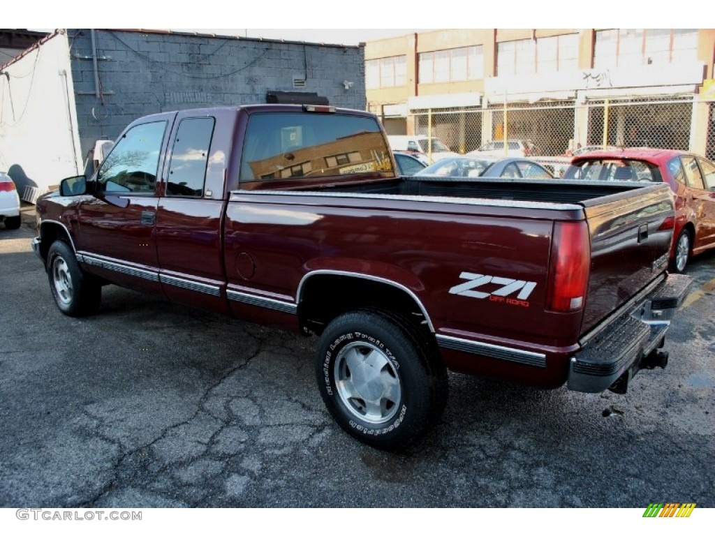 1998 C/K K1500 Extended Cab 4x4 - Dark Carmine Red Metallic / Neutral photo #3
