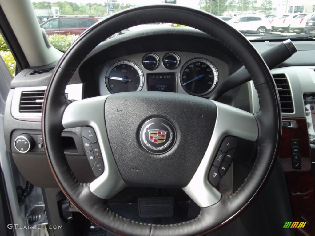 2012 Cadillac Escalade EXT Luxury AWD Ebony/Ebony Steering Wheel Photo #62510479