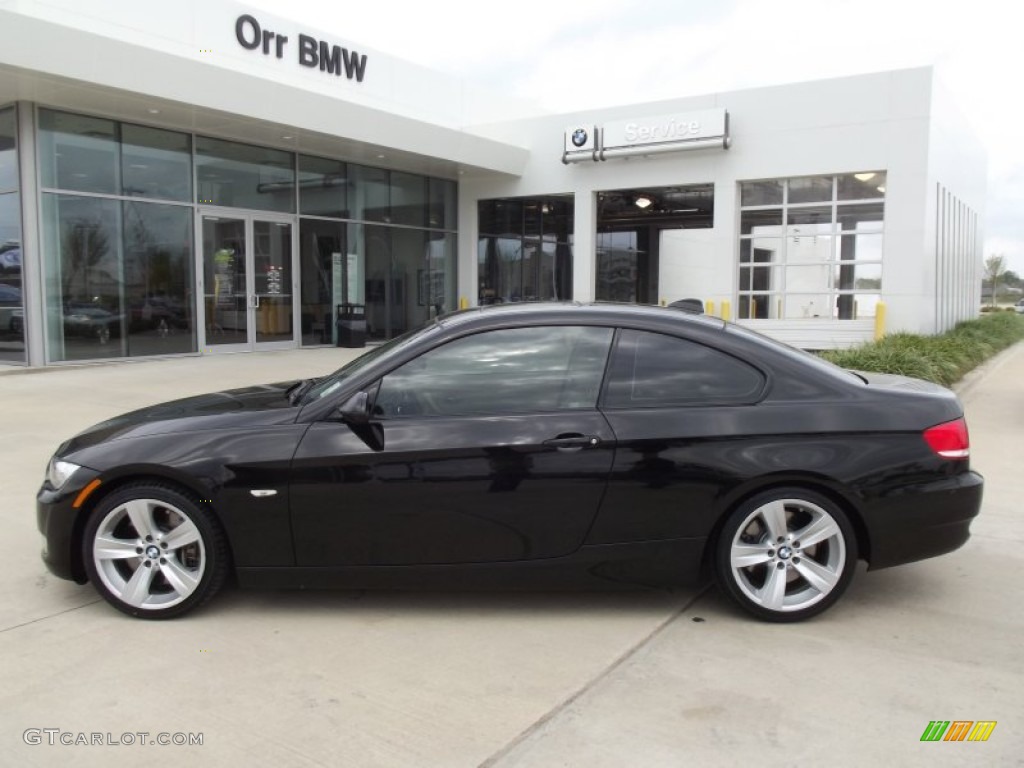 2009 3 Series 335i Coupe - Jet Black / Beige photo #5