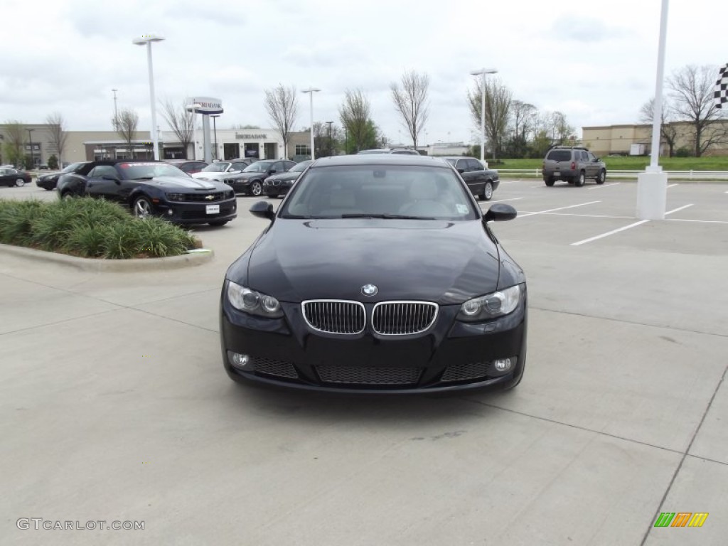 2009 3 Series 335i Coupe - Jet Black / Beige photo #7