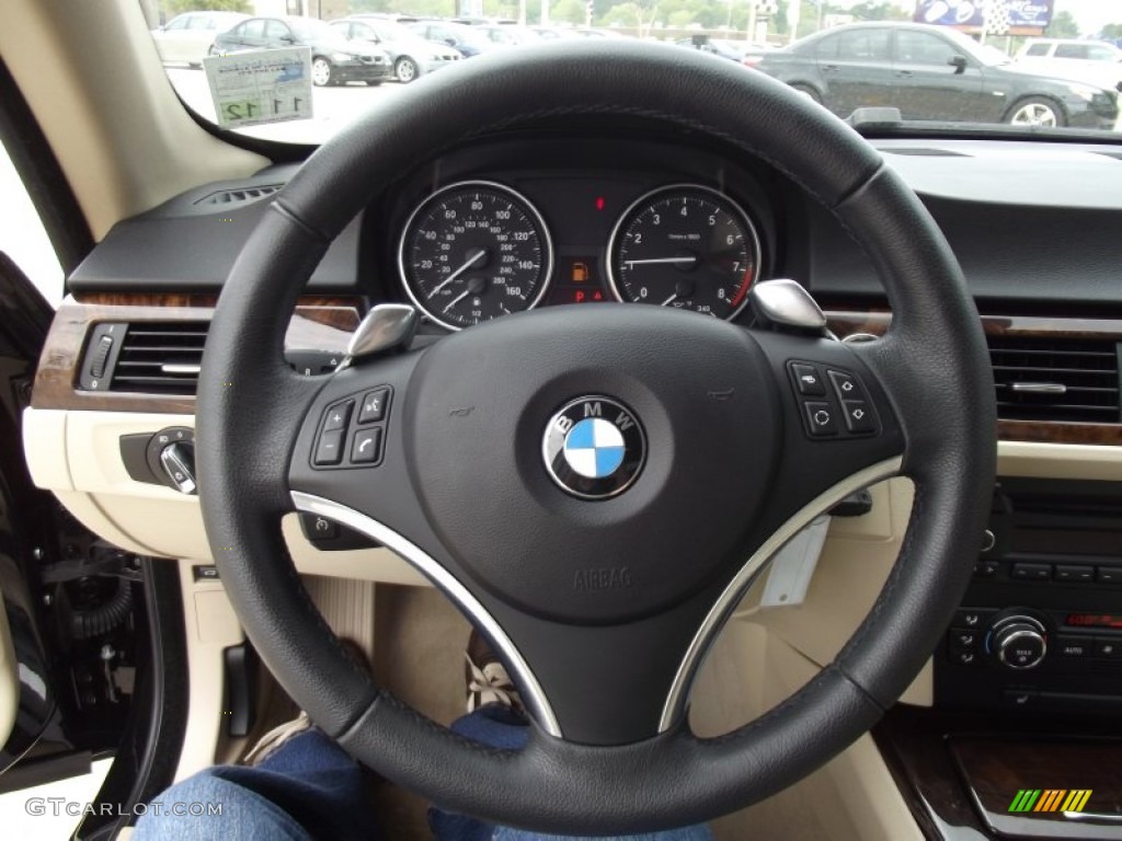 2009 3 Series 335i Coupe - Jet Black / Beige photo #10