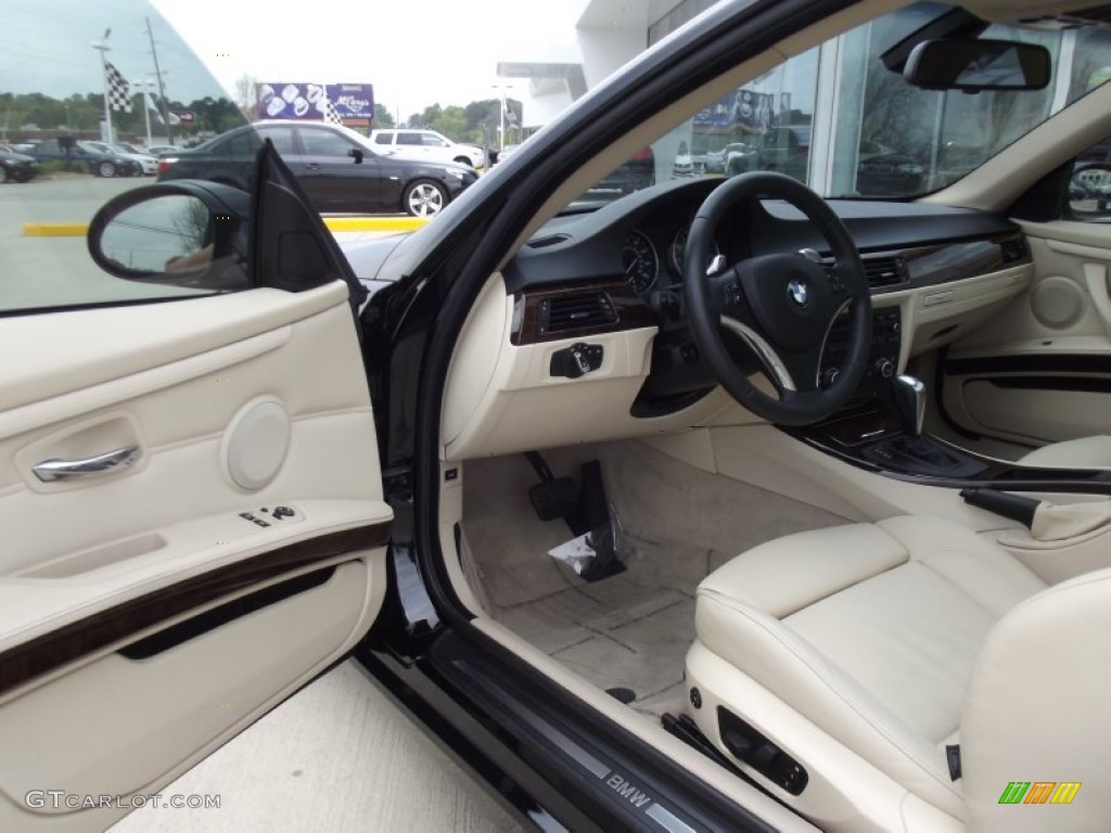2009 3 Series 335i Coupe - Jet Black / Beige photo #11