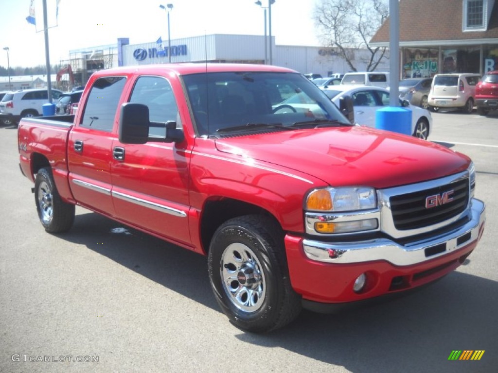 2006 Sierra 1500 SLE Crew Cab 4x4 - Fire Red / Dark Pewter photo #1