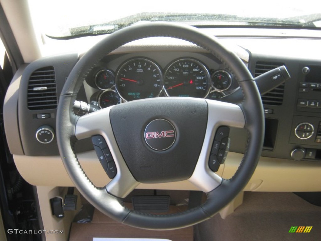 2012 Sierra 1500 SLE Crew Cab - Midnight Blue Metallic / Very Dark Cashmere/Light Cashmere photo #10