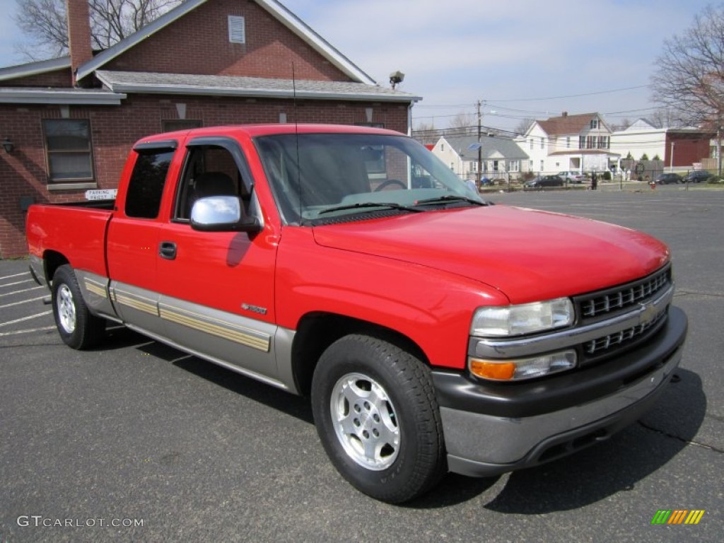 1999 Silverado 1500 LS Extended Cab - Victory Red / Graphite photo #13