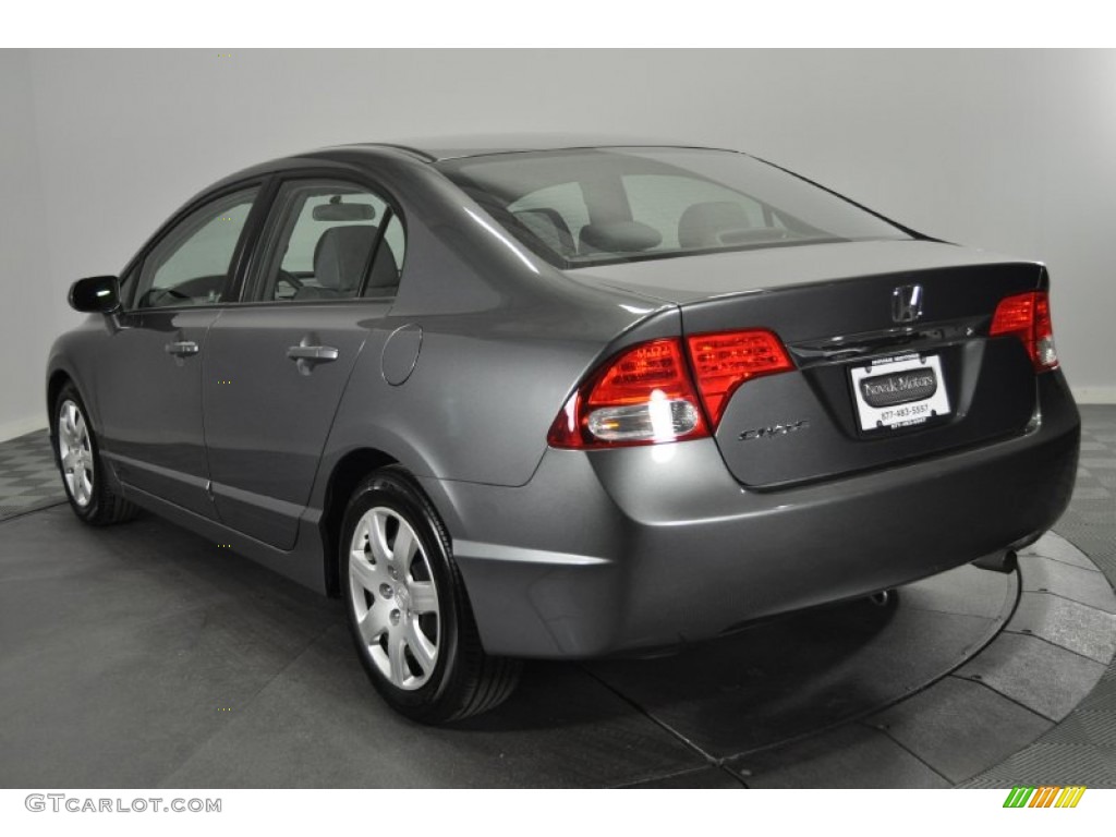 2009 Civic LX Sedan - Polished Metal Metallic / Gray photo #3