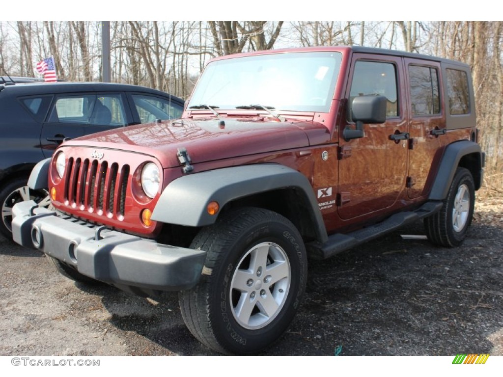 2008 Wrangler Unlimited X 4x4 - Red Rock Crystal Pearl / Dark Slate Gray/Med Slate Gray photo #1