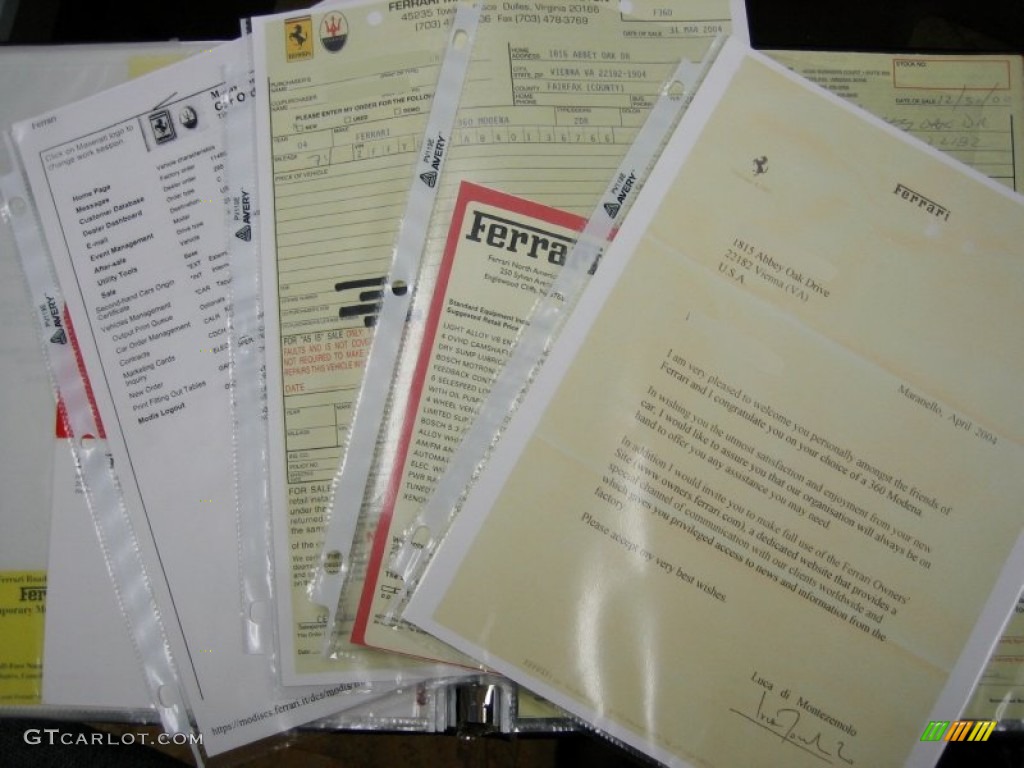 2004 Ferrari 360 Modena Books/Manuals Photo #62527735