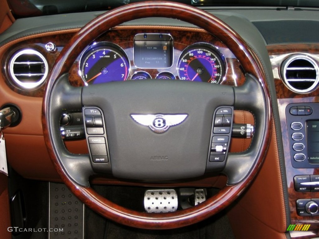 2008 Bentley Continental GTC Standard Continental GTC Model Cognac Steering Wheel Photo #62527972